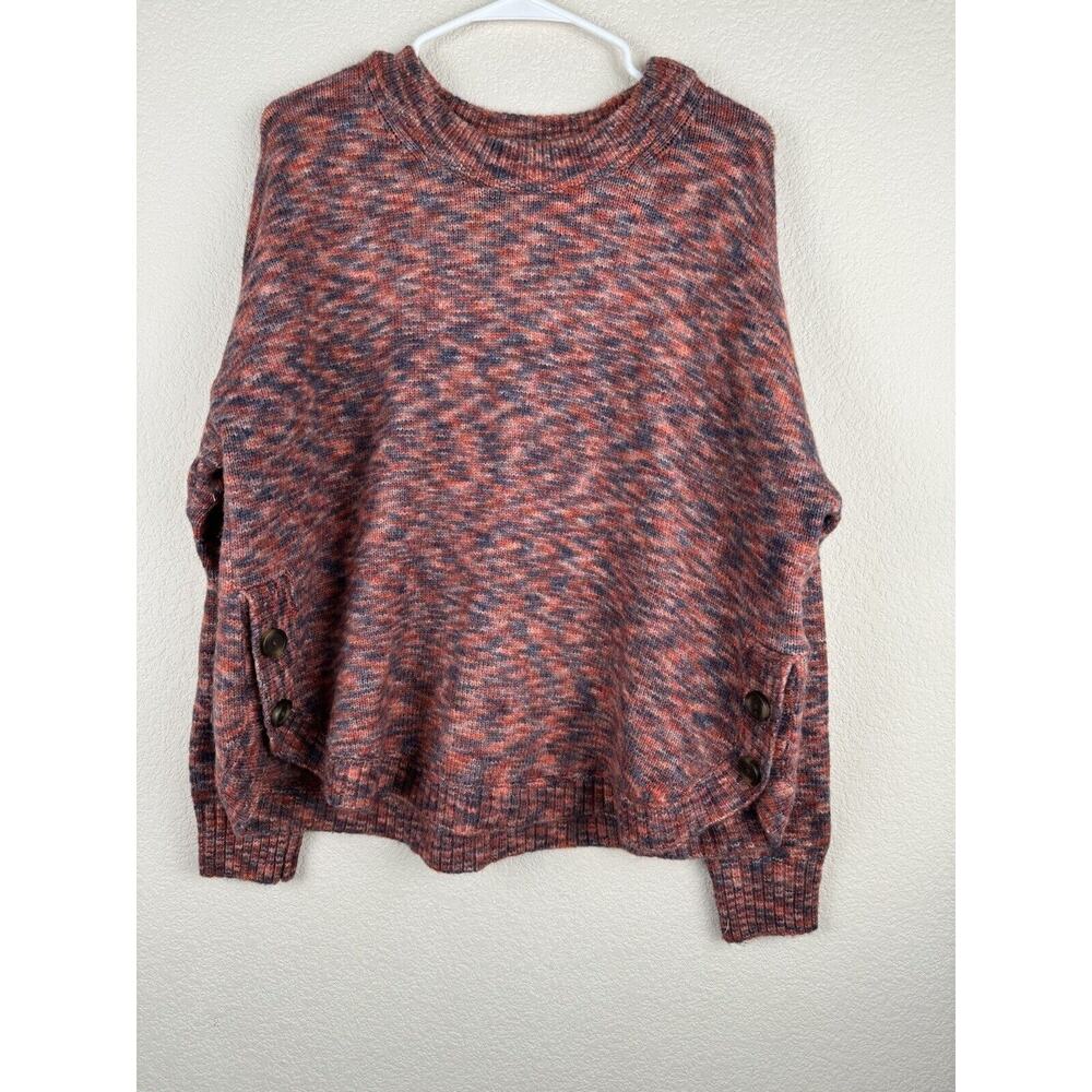 Madewell Size XL Space Dye Birchmont Side Button Wool Blend Pullover Sweater